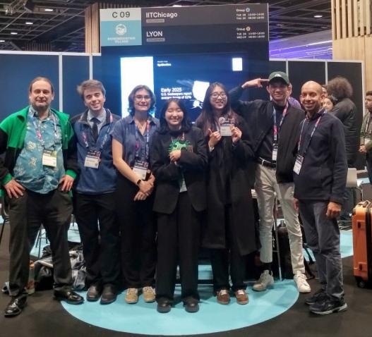 Lab members at a conference
